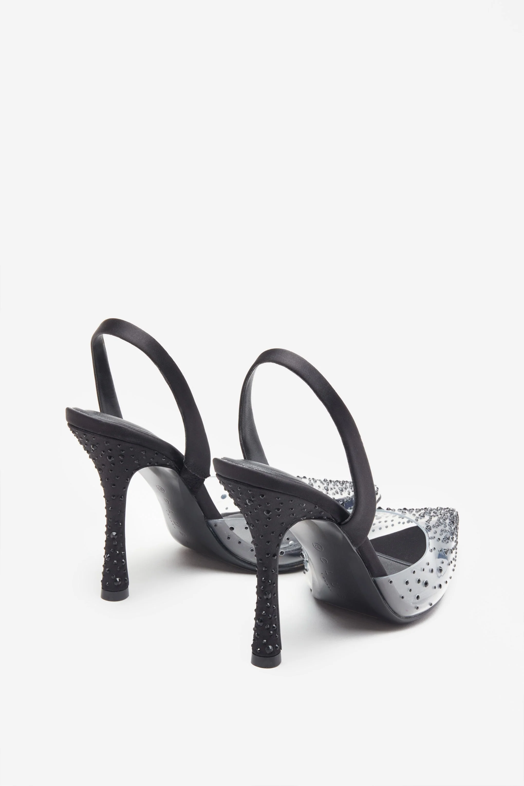 Covergirl | Talons aiguilles noirs fermeture à l'arrière avec strass - Image 3
