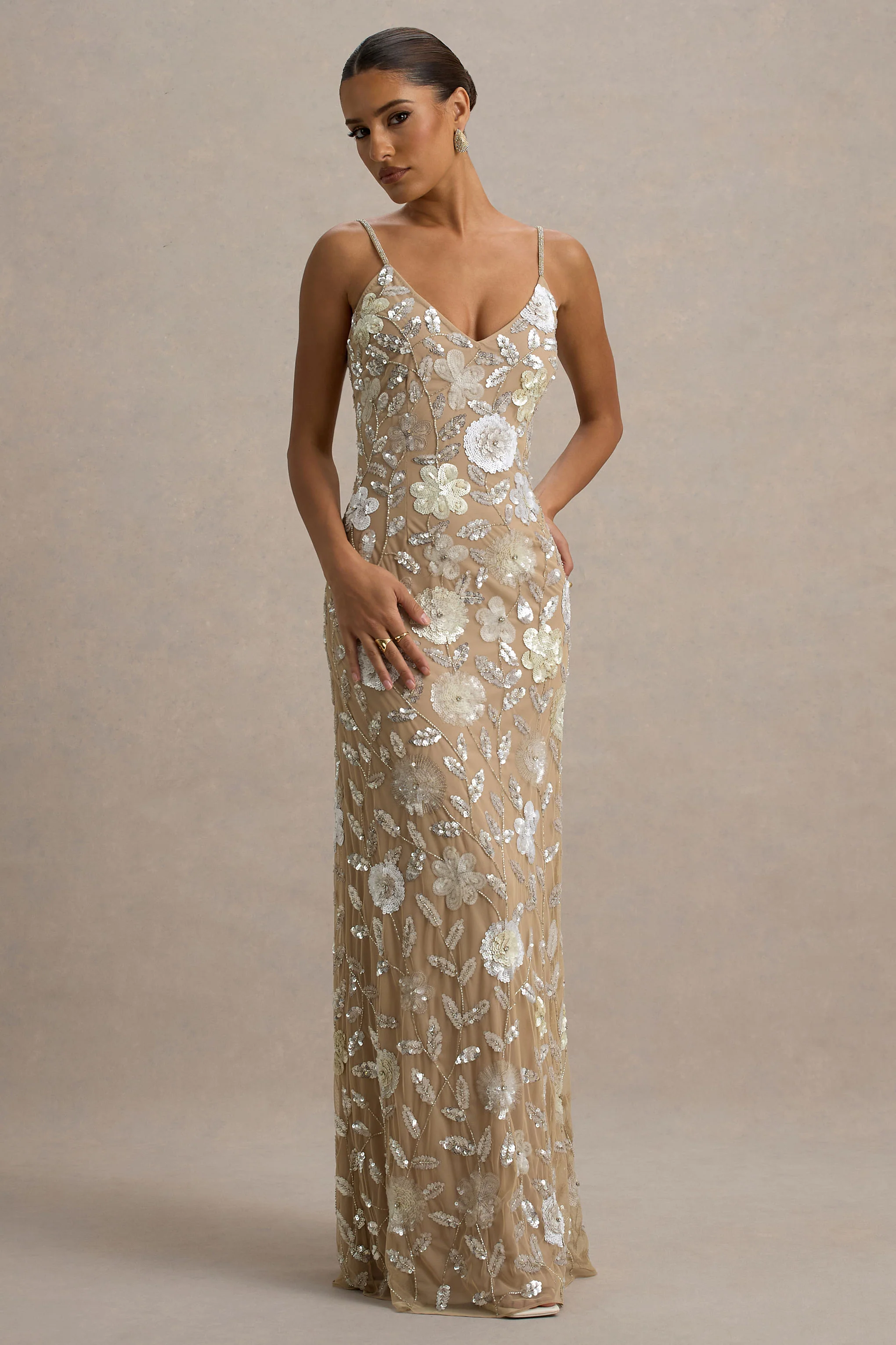 Gemini | Robe longue à bretelles ornée de fleurs - Image 5
