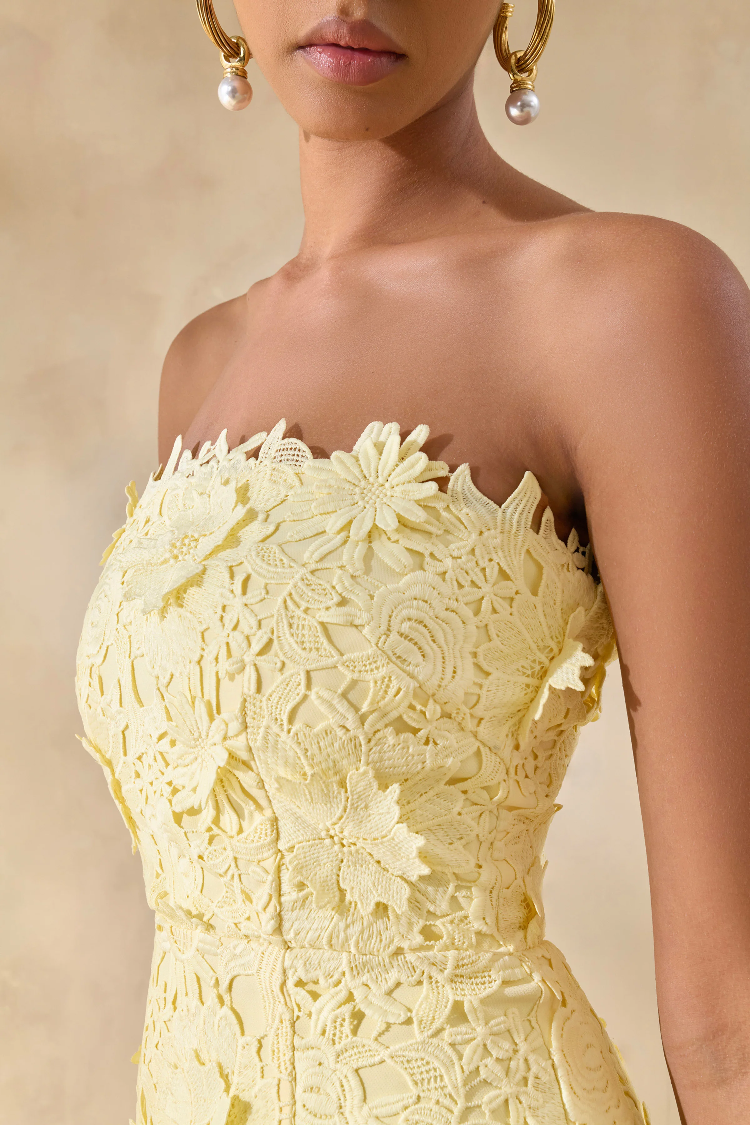 Gracie | Robe longue bandeau en dentelle citron - Image 5