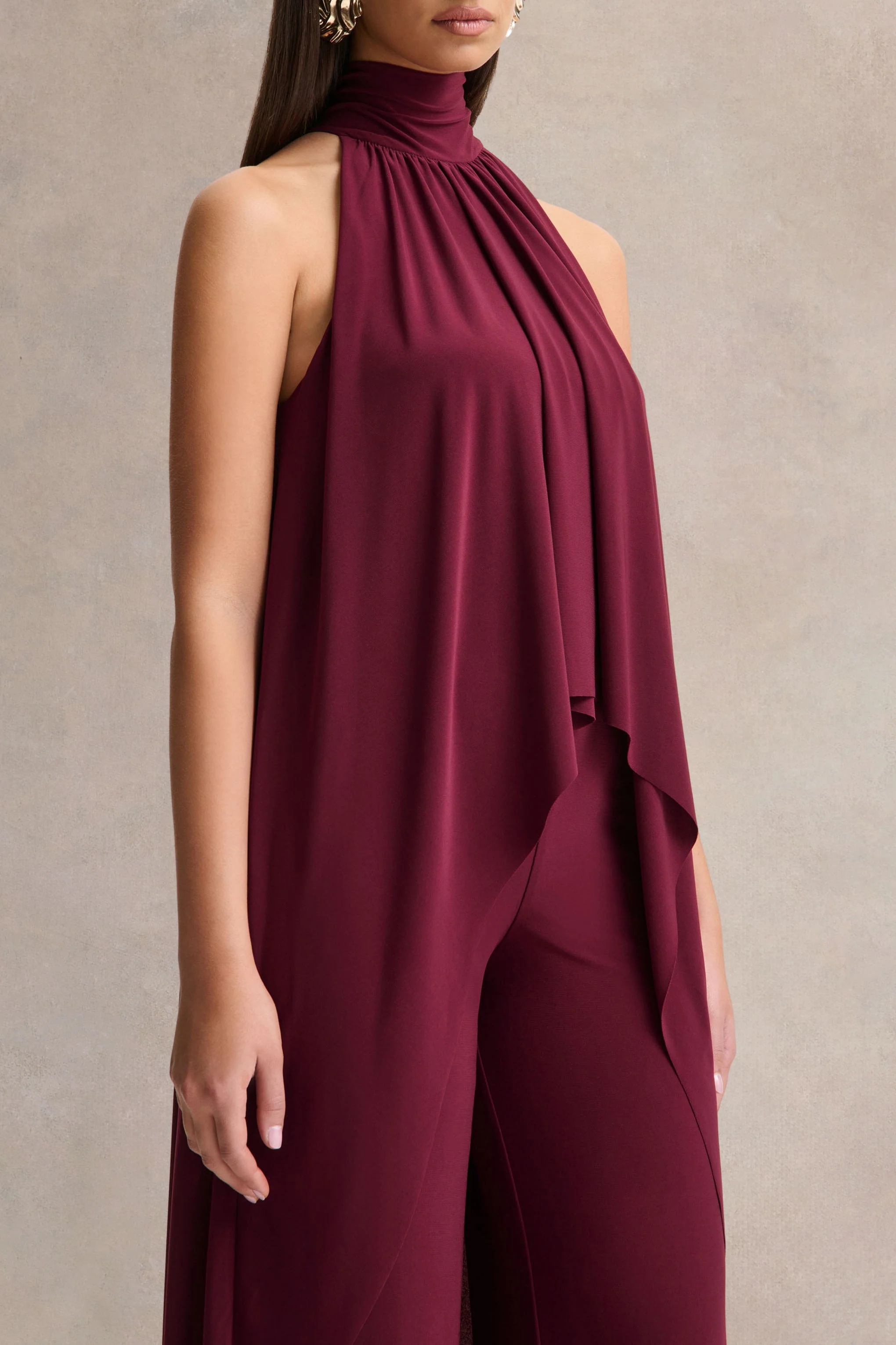 Jadzia | Combinaison bordeaux à haute encolure - Image 3