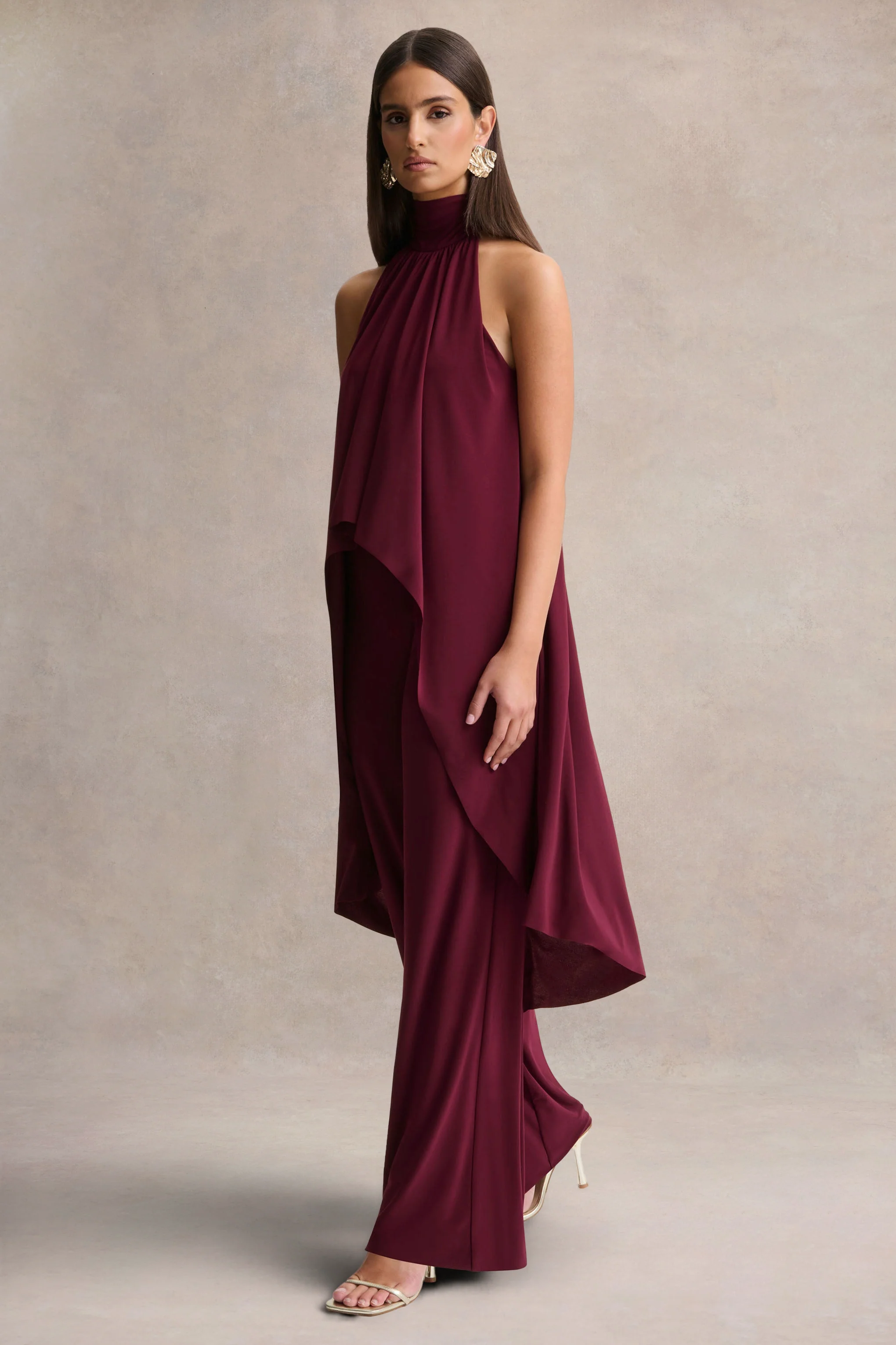 Jadzia | Combinaison bordeaux à haute encolure - Image 5