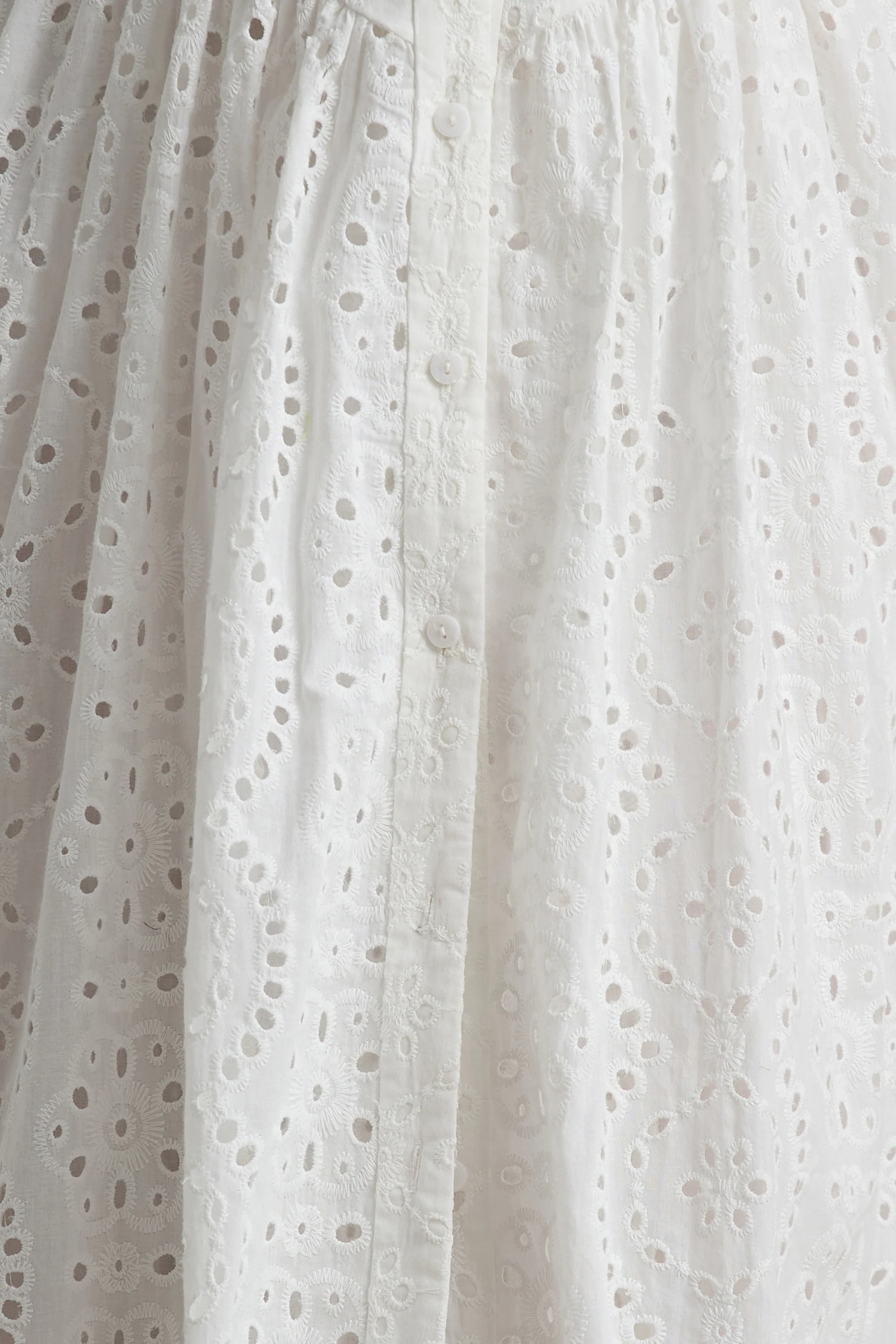 Jezebel | Robe mi-longue blanche en dentelle avec décolleté plongeant et col - Image 7