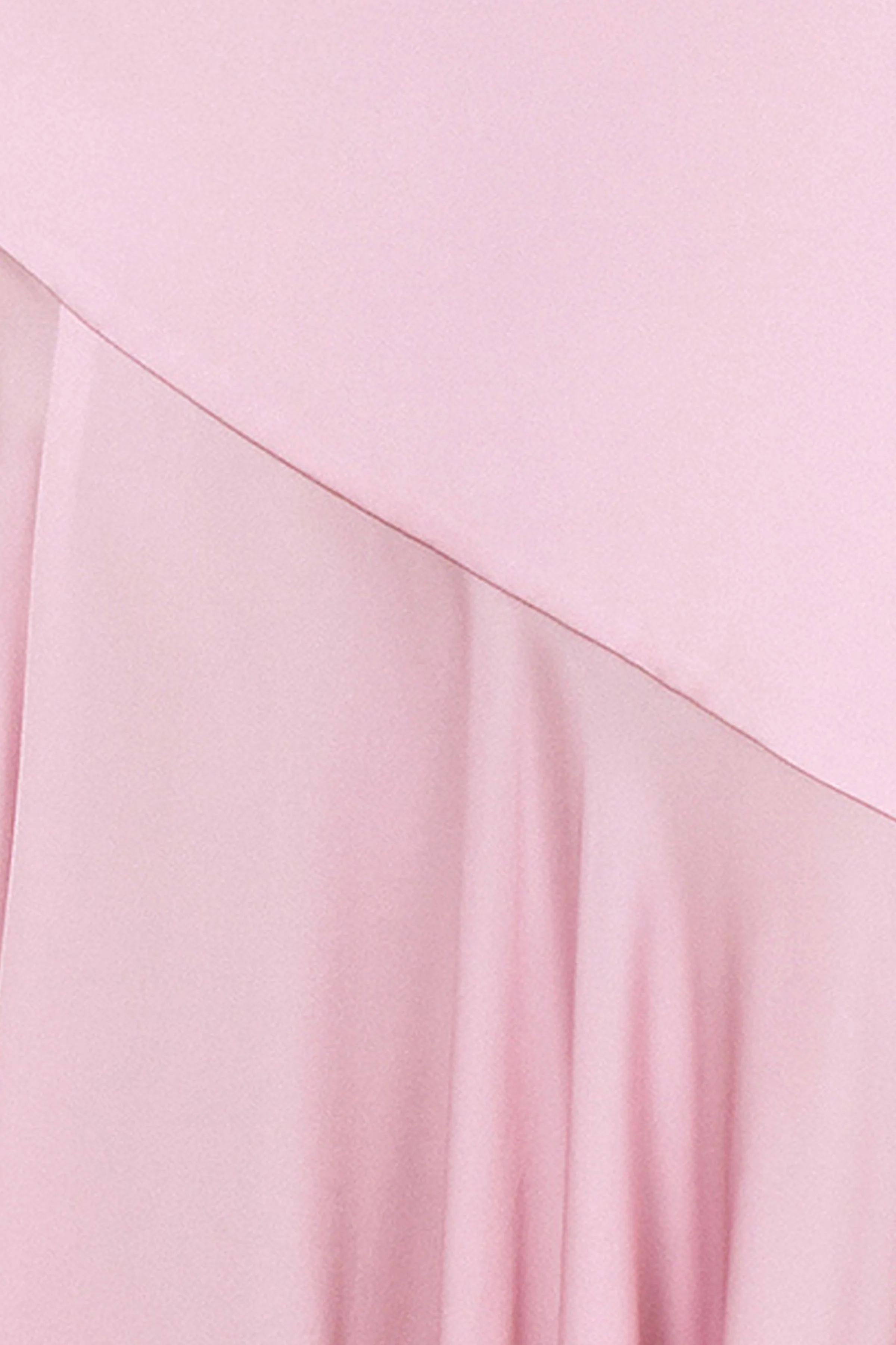 Luscious | Robe longue à col montant rose clair avec taille basse et détail nœud - Image 7