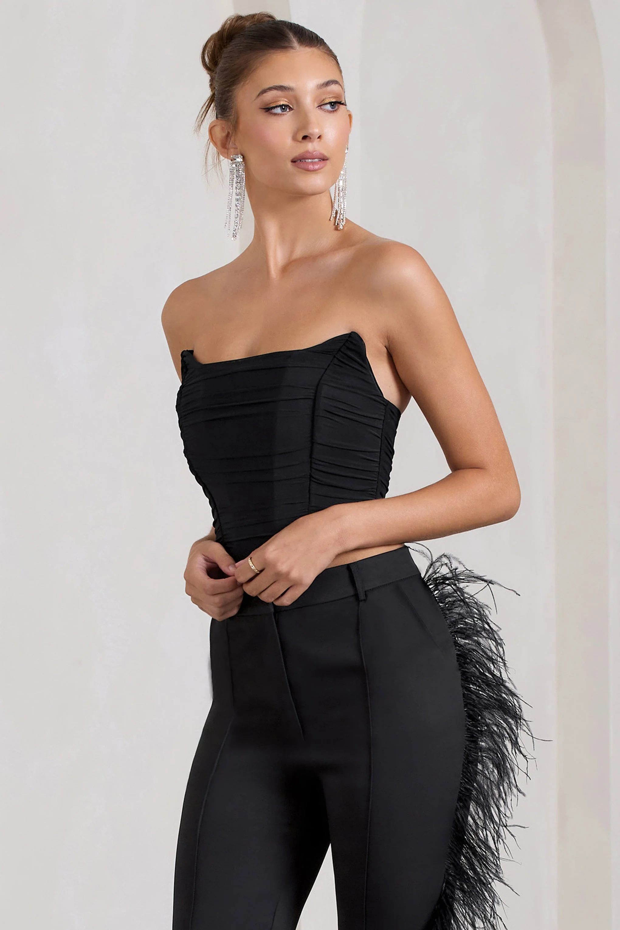 Obsessed |  Haut de style corset en maille bandeau noir - Image 4