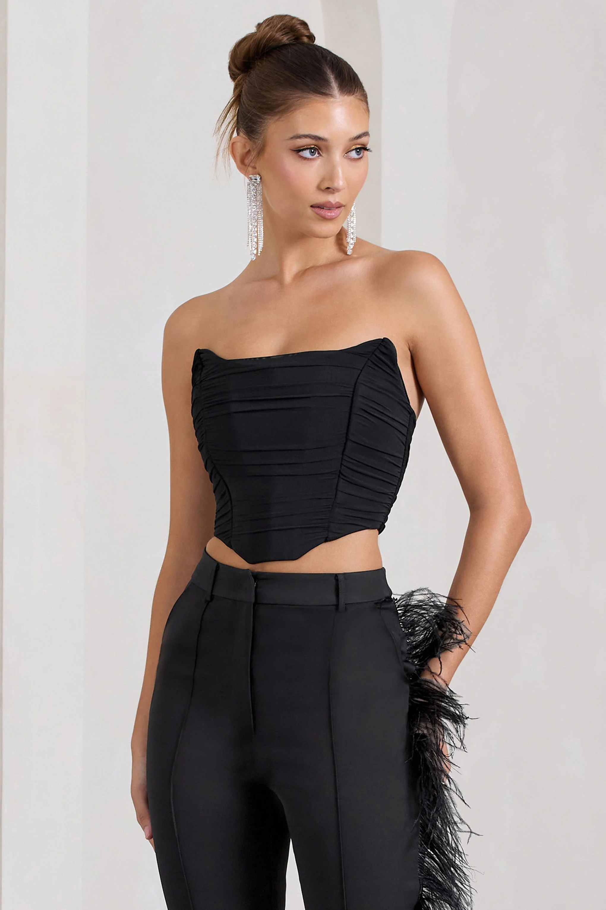 Obsessed |  Haut de style corset en maille bandeau noir - Image 5
