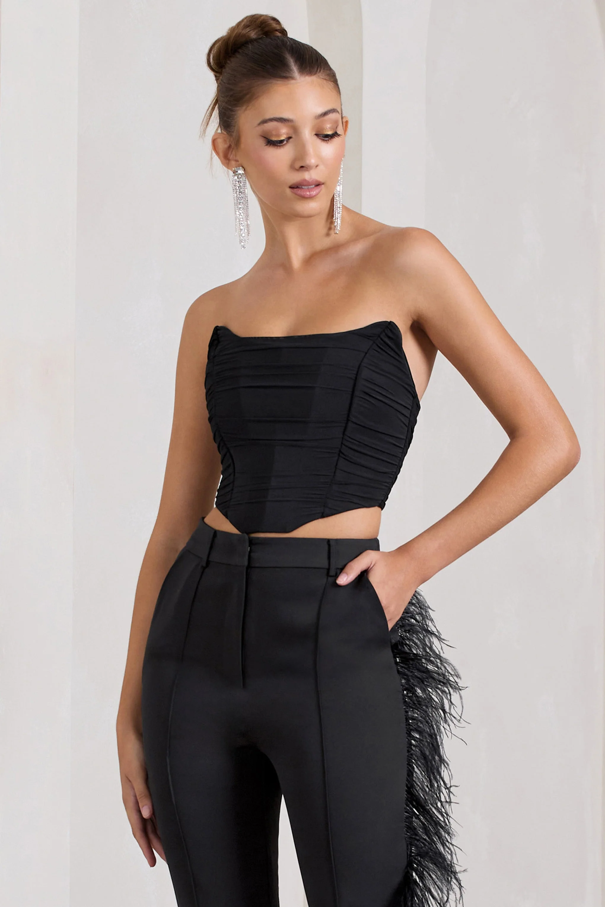 Obsessed |  Haut de style corset en maille bandeau noir - Image 6