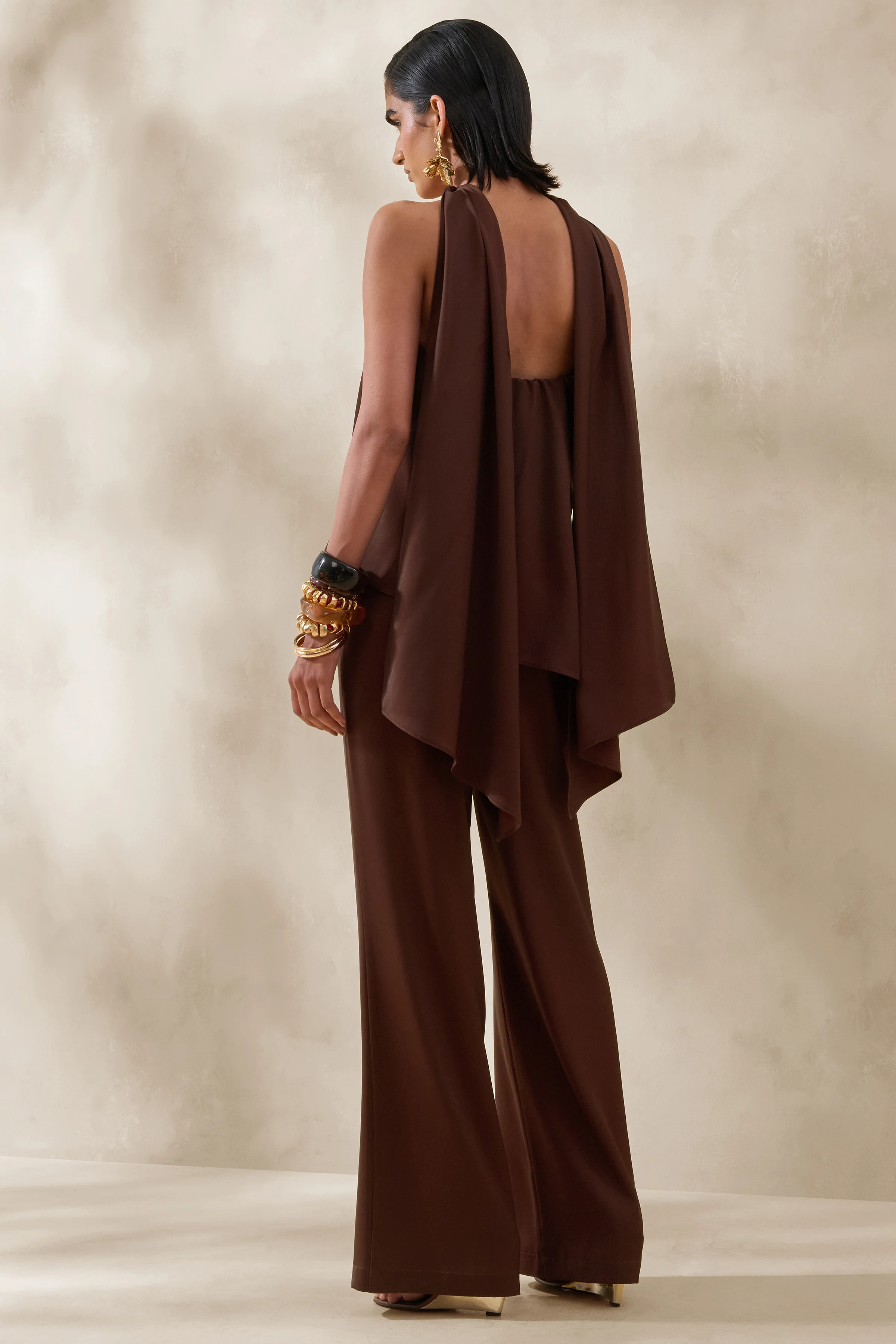 Seloria | Pantalon marron à jambes larges - Image 2